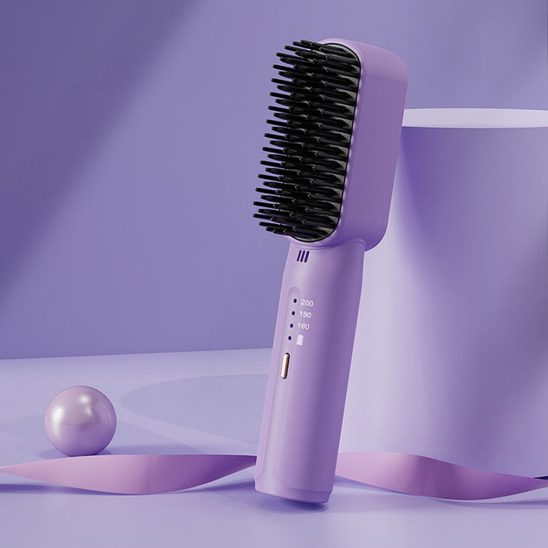 Rechargeable Cordless Hair Straightener Brush