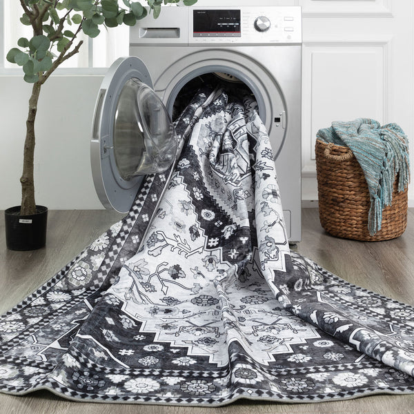 Machine Washable Rug - Charcoal Grey